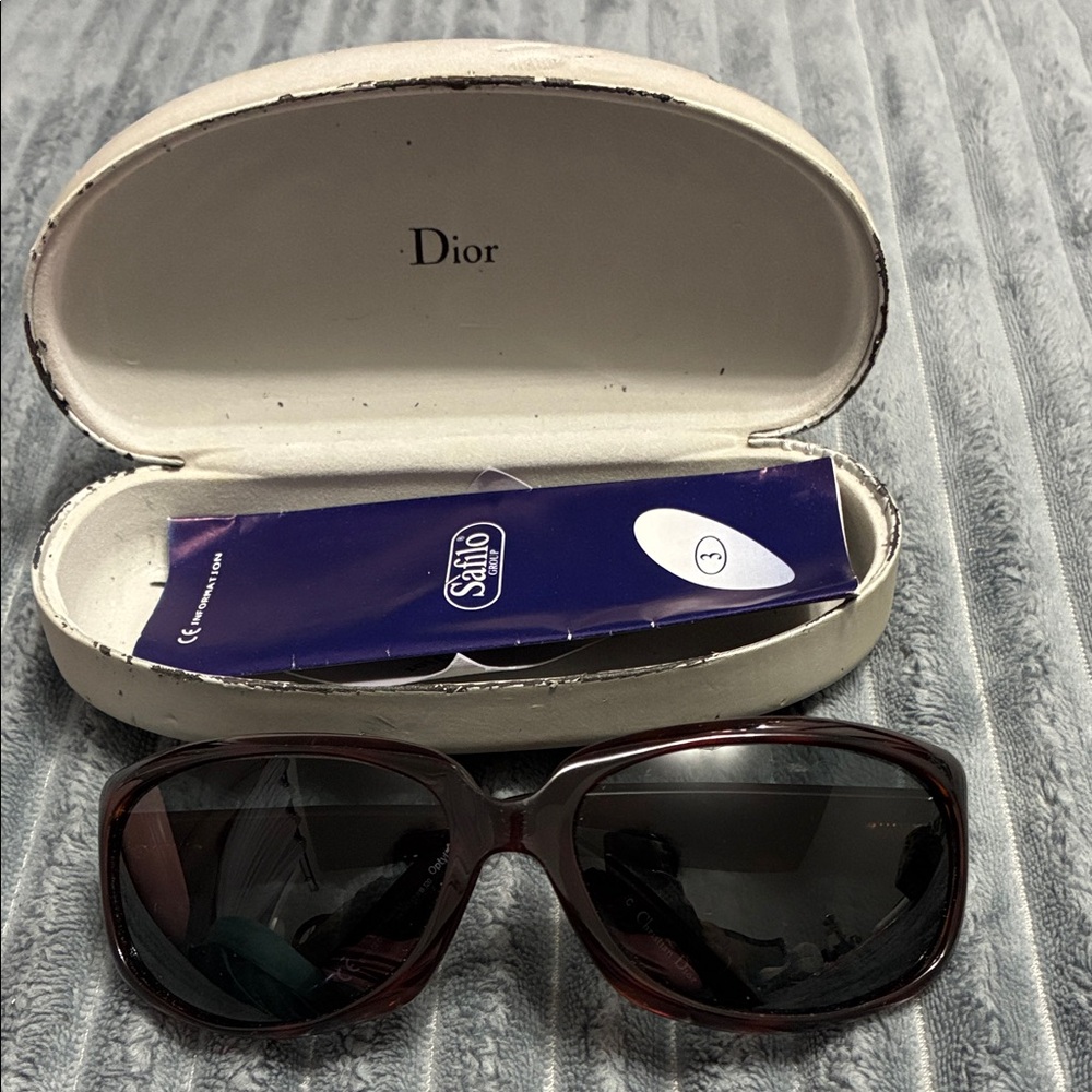 Dior Burgundy Frame Sunglasses with Dark Lenses